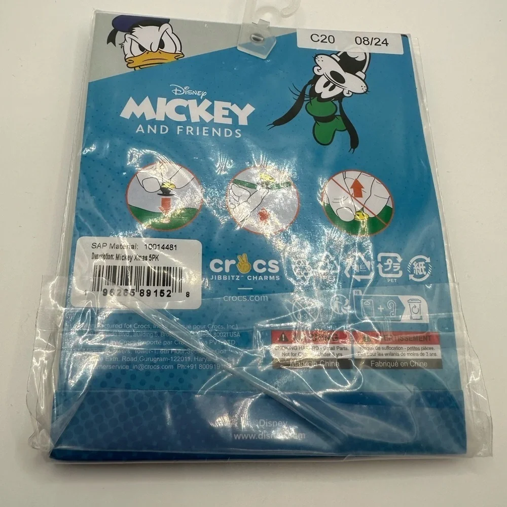 Disney Mickey and Friends Holiday Crocs Shoe Charms - Multicolor NWT